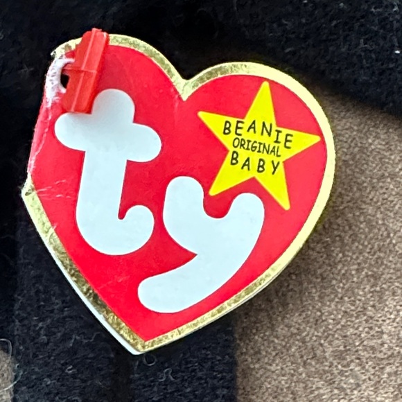 Beanie baby Ty Spinner Black and Gold Striped Plush Spider - Picture 3 of 7